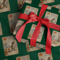 Baby Punch the Monkey Japanese Style Graphic Wrapping Paper Roll Dragging Plush Toy Vintage Art Gift