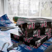 Back The Pink Ribbon Breast Cancer Awareness Wrapping Paper Roll American Flag - Wonder Print Shop