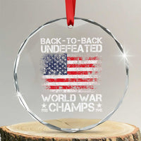 Back To Back Undefeated World War Champs 4th Of July Crystal Glass Ornament 1918 1945 US History