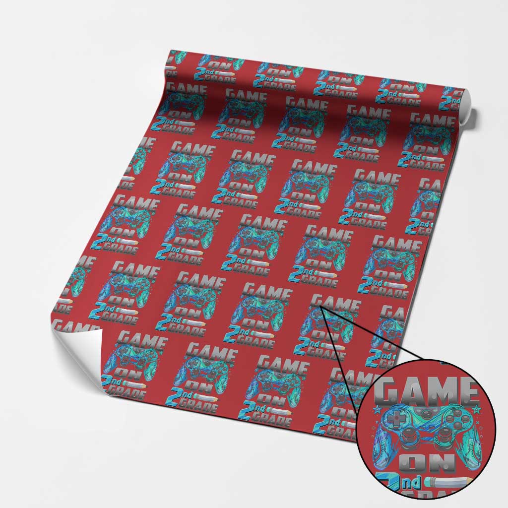 Back to School 2nd Grade Gamer Wrapping Paper Roll Boys Kids Back To School First Day - Wonder Print Shop