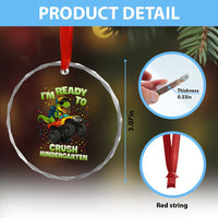 Back To School Boy Dinosaur Crystal Glass Ornament I Am Ready To Crush Kindergarten - Wonder Print Shop