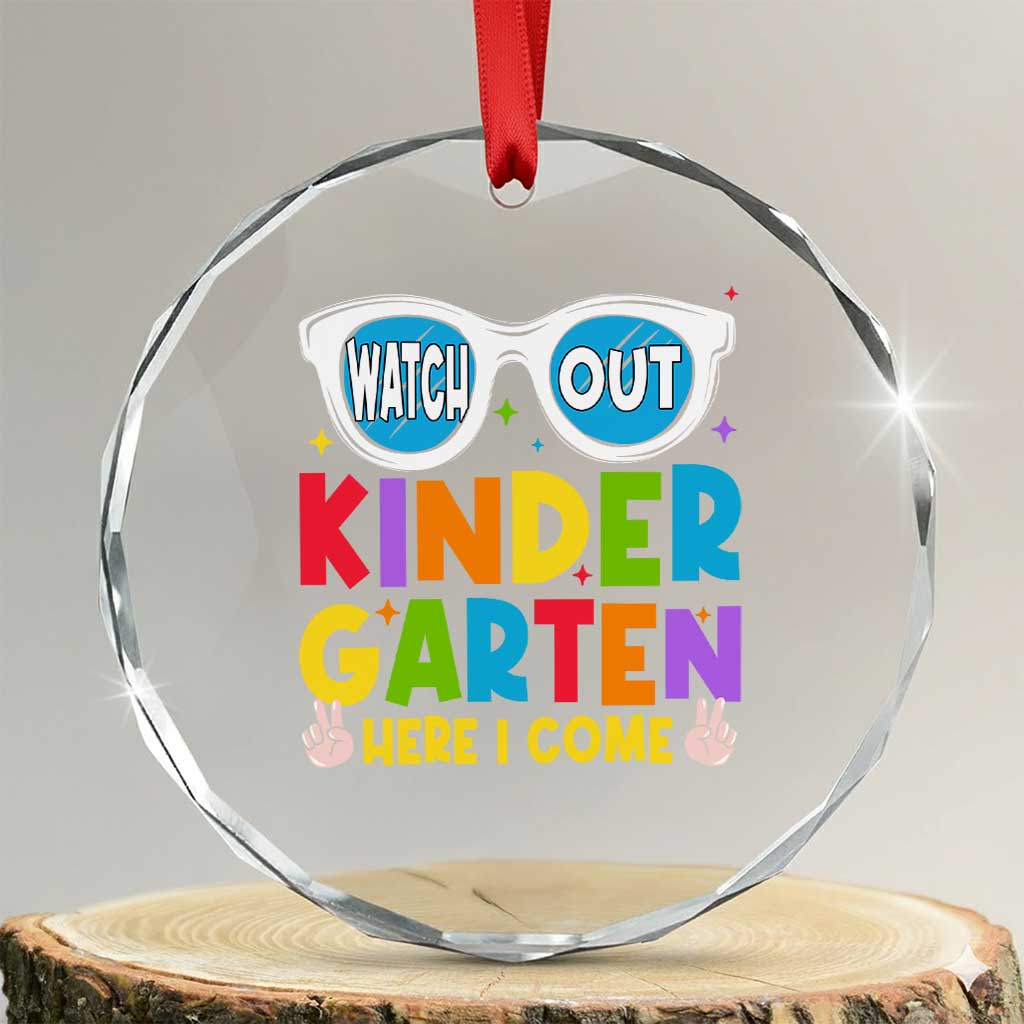 Back to School Kinder Crystal Glass Ornament Funny Kindergarten Teacher Team TS10