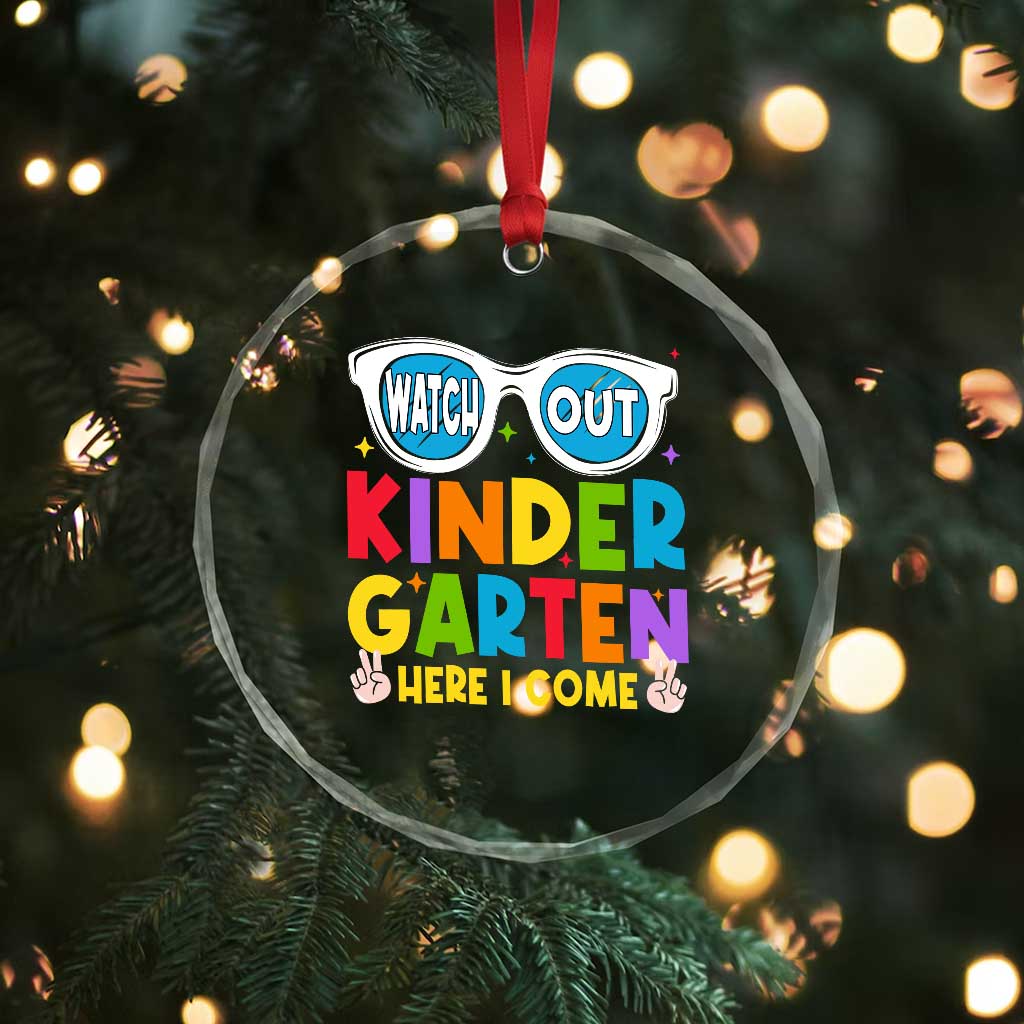 Back to School Kinder Crystal Glass Ornament Funny Kindergarten Teacher Team TS10