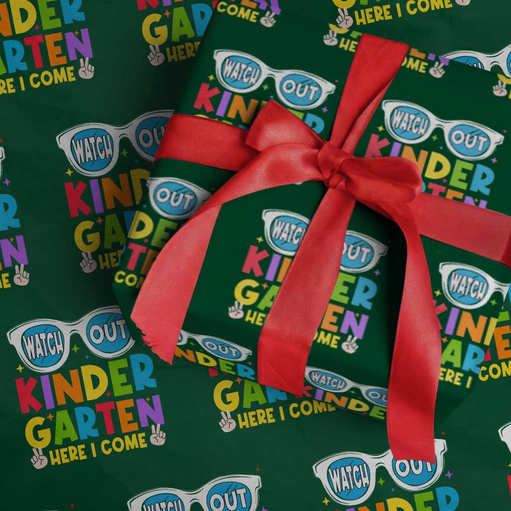 Back to School Kinder Wrapping Paper Roll Funny Kindergarten Teacher Team - Wonder Print Shop
