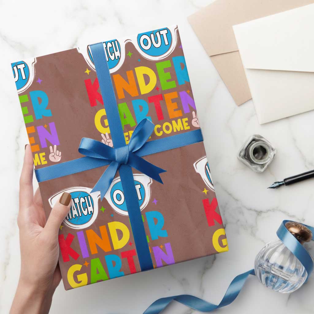 Back to School Kinder Wrapping Paper Roll Funny Kindergarten Teacher Team - Wonder Print Shop
