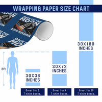 Back to the Moon 2026 Mission Wrapping Paper Roll Retro Rocket Launch Lunar Orbit Space Enthusiasts