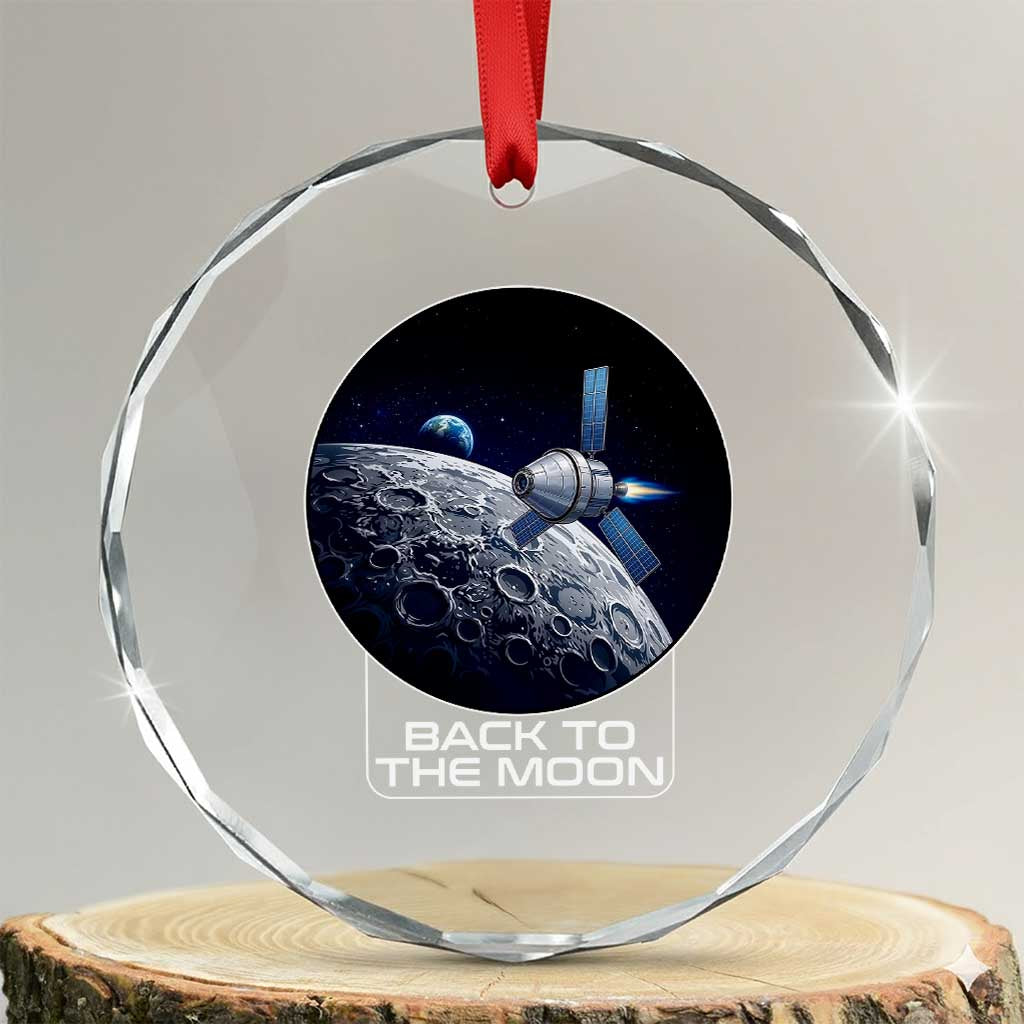 Back To The Moon Crystal Glass Ornament Lunar Mission Astronaut Space Lover