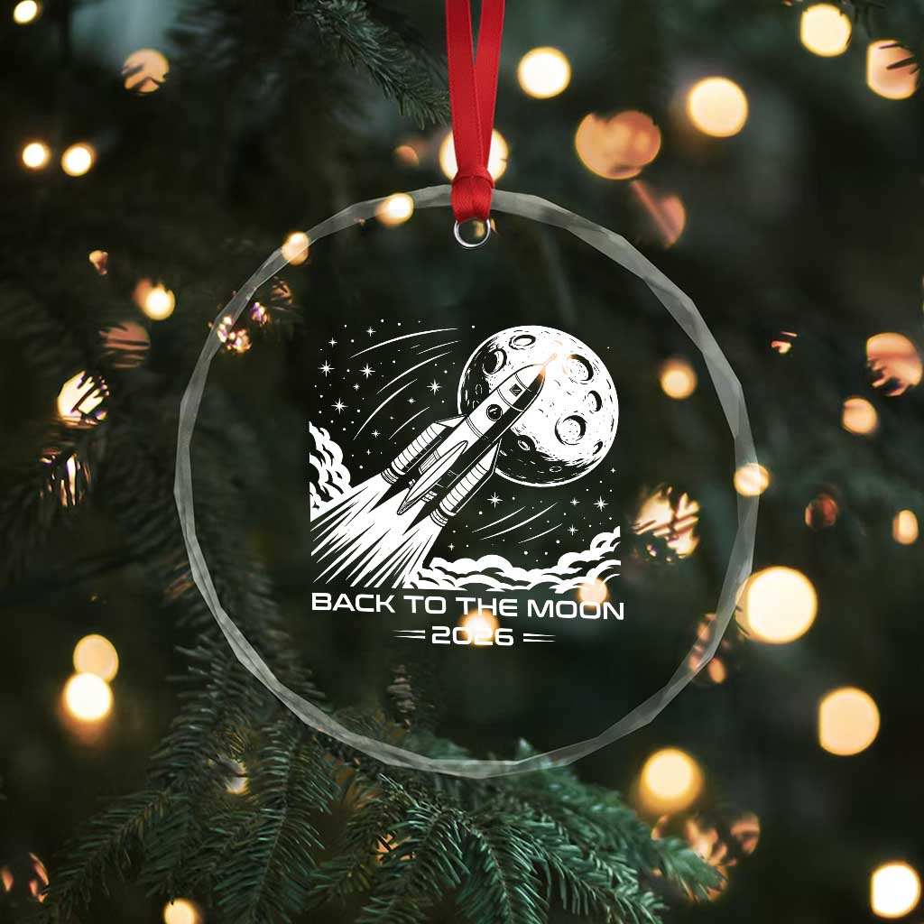 Back To The Moon Crystal Glass Ornament Space Exploration Moon Journey 2026