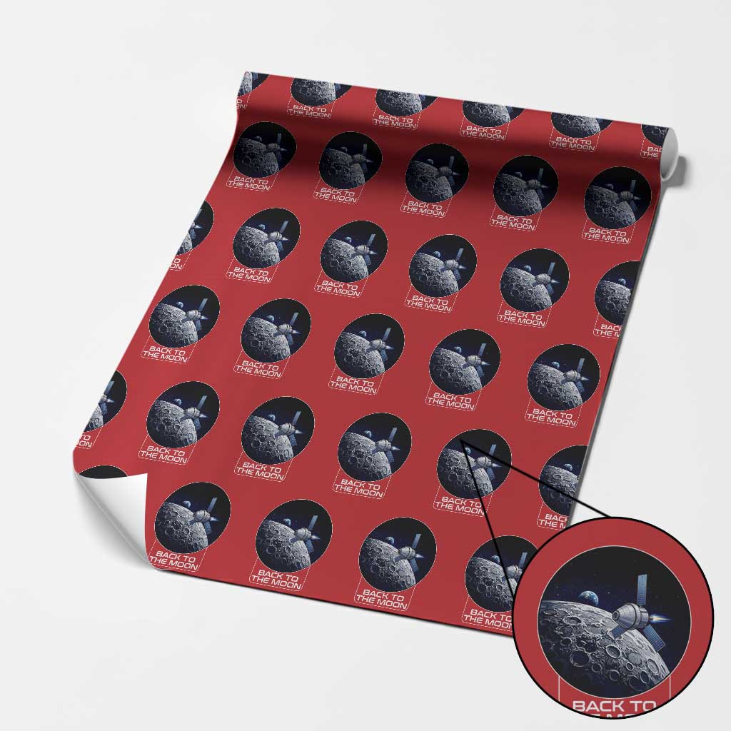 Back To The Moon Wrapping Paper Roll Lunar Mission Astronaut Space Lover