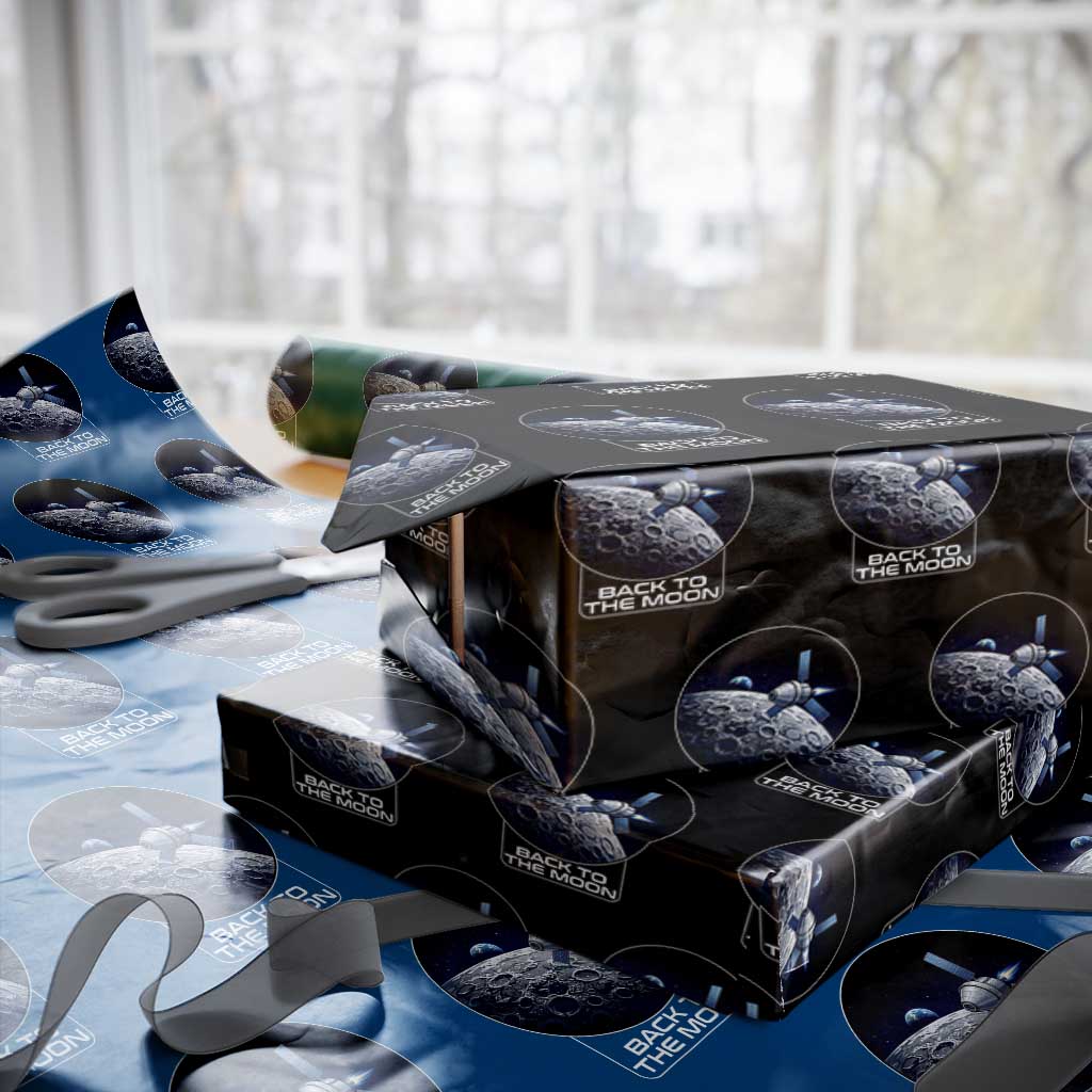 Back To The Moon Wrapping Paper Roll Lunar Mission Astronaut Space Lover