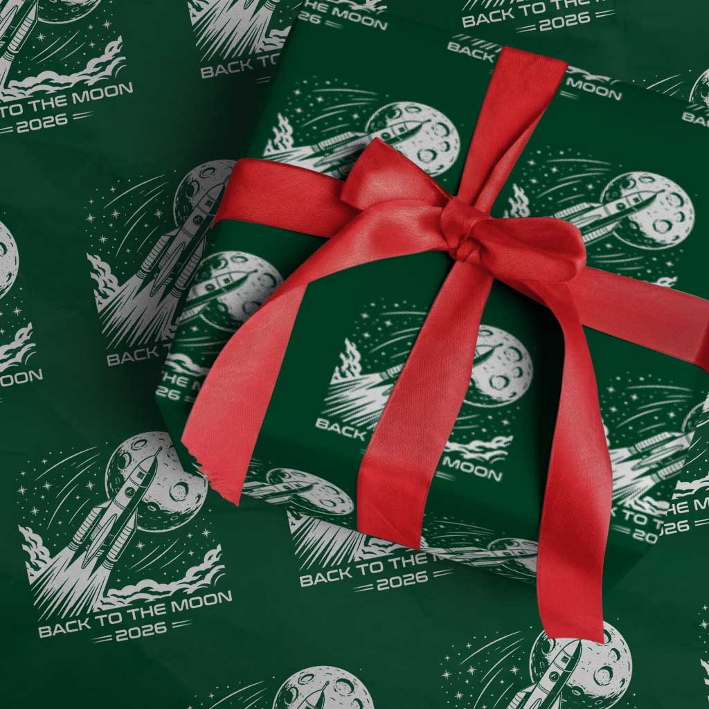 Back To The Moon Wrapping Paper Roll Space Exploration Moon Journey 2026