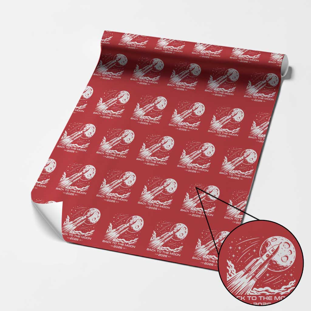 Back To The Moon Wrapping Paper Roll Space Exploration Moon Journey 2026