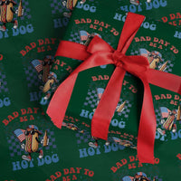 Bad Day To Be A Hot Dog 4th of July Wrapping Paper Roll Funny BBQ Grilling