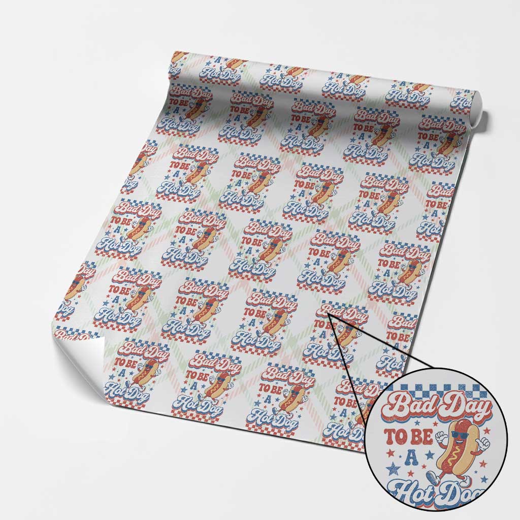Bad Day To Be A Hot Dog Wrapping Paper Roll Hotdog Lover Wiener 4th Of July