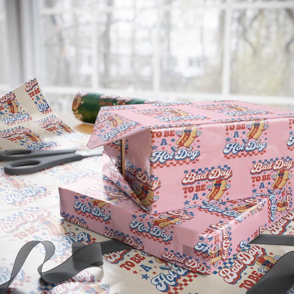Bad Day To Be A Hot Dog Wrapping Paper Roll Hotdog Lover Wiener 4th Of July