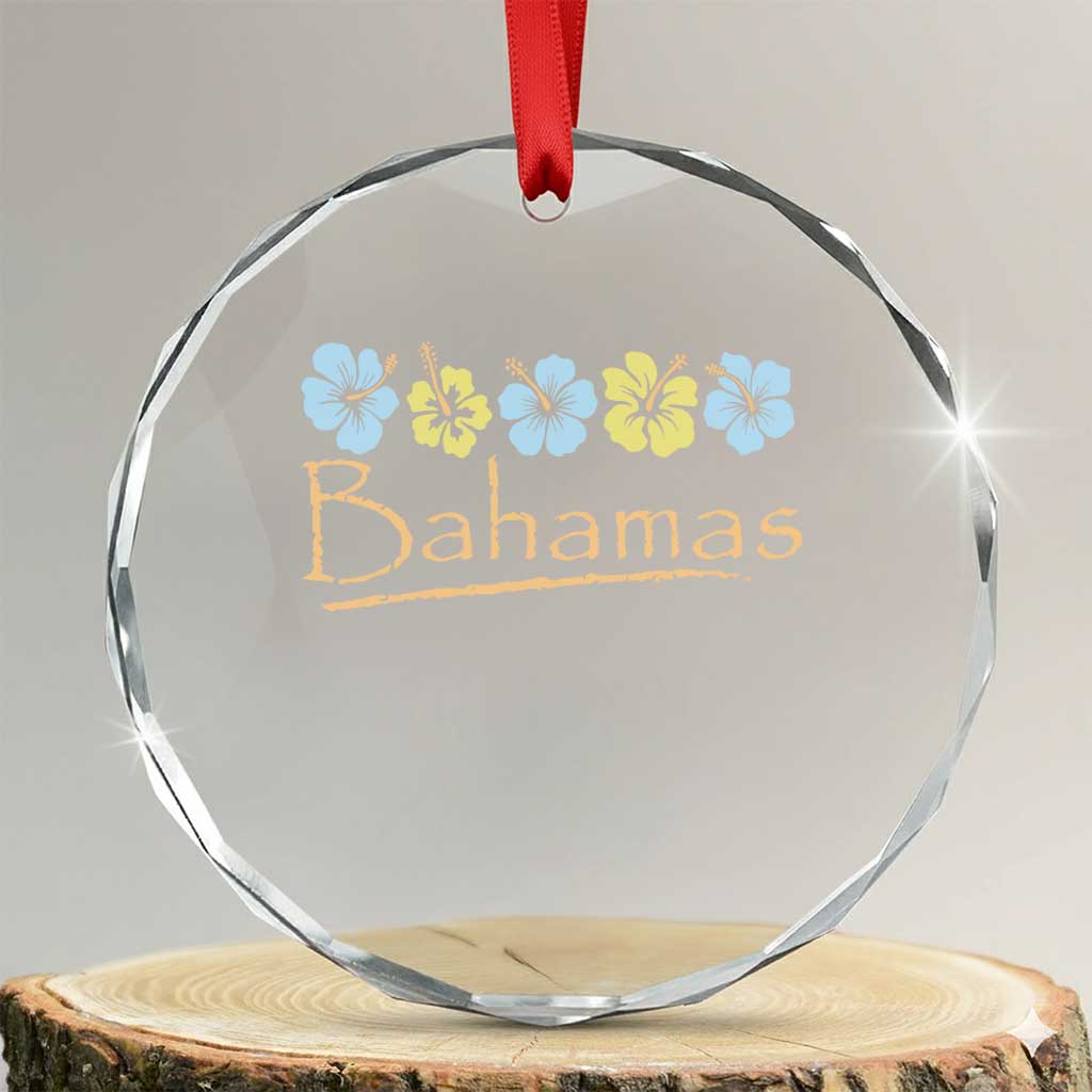 Bahamas Crystal Glass Ornament Hibiscus Flower Summer Beachy Vacation TS10