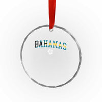 Bahamas Flag Crystal Glass Ornament Caribbean Hibiscus Flower Beach Summer Vacation TS10