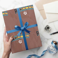 Bahamas Flag Wrapping Paper Roll Caribbean Hibiscus Flower Beach Summer Vacation - Wonder Print Shop