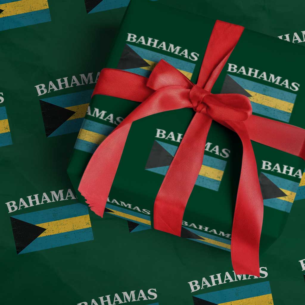 Bahamas Flag Wrapping Paper Roll Retro Vintage Bahamian Gifts - Wonder Print Shop