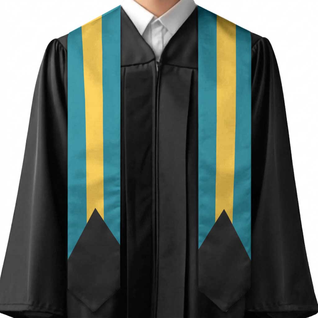 Bahamas Graduation Stole Flag Style
