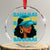 Bahamian Girl Crystal Glass Ornament Melanin Afro Messy Bun Black Woman Bahamas Flag TS10