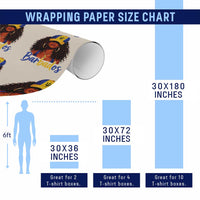 Bajan Girl Wrapping Paper Roll Barbados Flag Caribbean Heritage Pride Graphic Gift