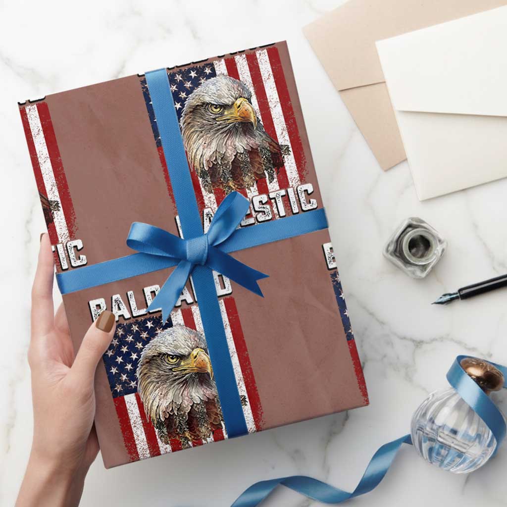 Bald and Majestic Bald Eagle 4th of July Wrapping Paper Roll Funny Dad Husband Grandpa Joke