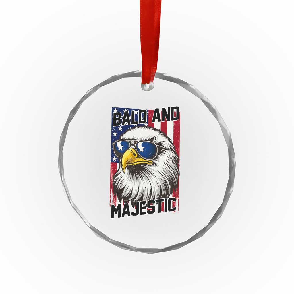 Bald and Majestic Crystal Glass Ornament Patriotic Bald Eagle 4th Of July