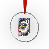Bald and Majestic Crystal Glass Ornament Patriotic Bald Eagle 4th Of July