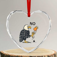 Bald Eagle No Kings In America Heart Crystal Glass Ornament No Orange We The People Patriotic Political Statement - Wonder Print Shop