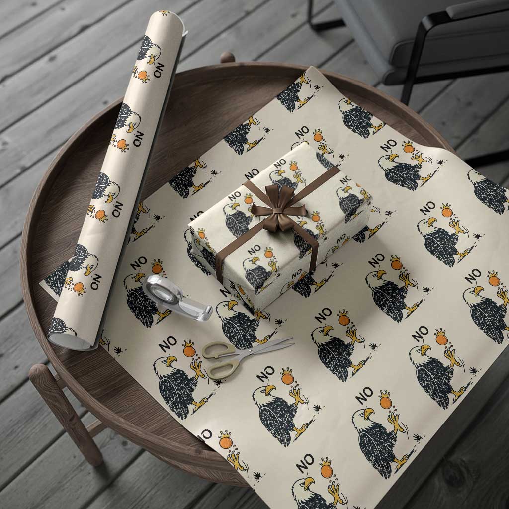 Bald Eagle No Kings In America Wrapping Paper Roll No Orange We The People Patriotic Political Statement - Wonder Print Shop