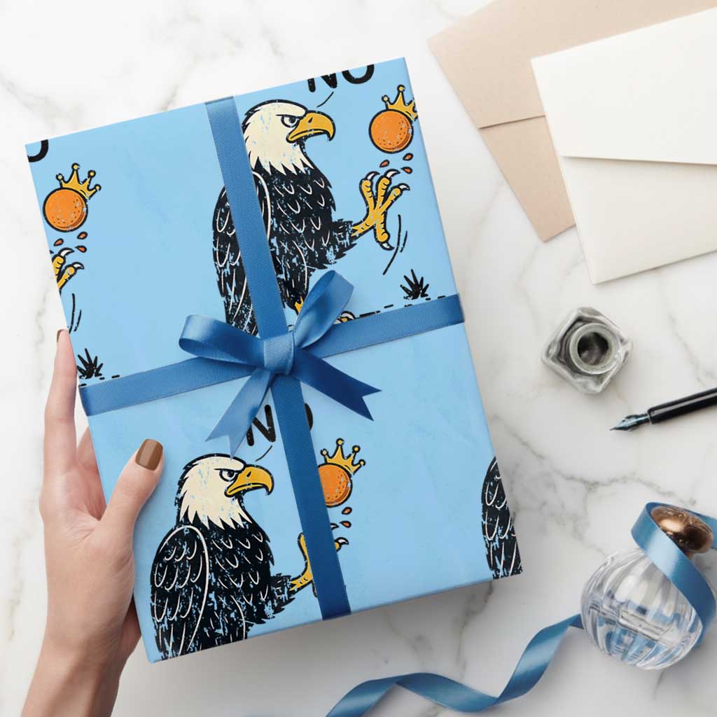 Bald Eagle No Kings In America Wrapping Paper Roll No Orange We The People Patriotic Political Statement - Wonder Print Shop