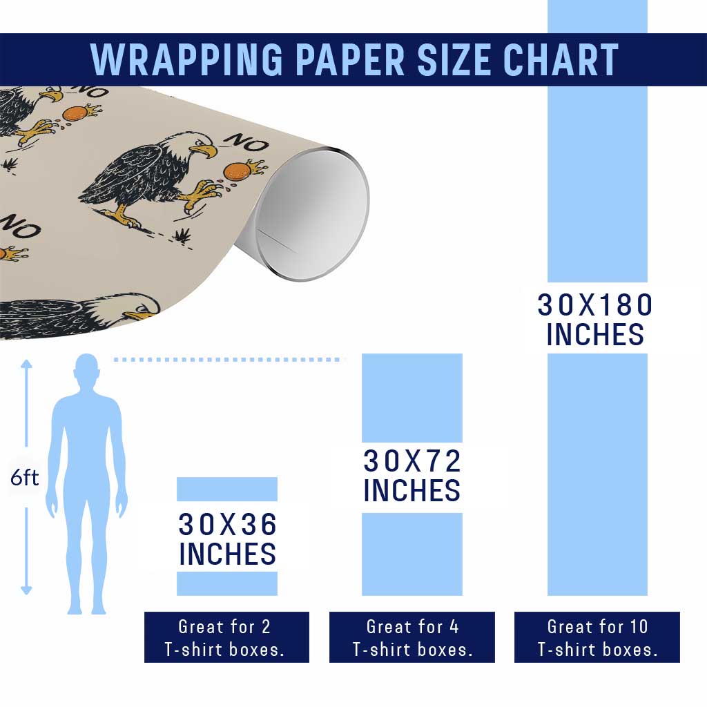 Bald Eagle No Kings In America Wrapping Paper Roll No Orange We The People Patriotic Political Statement - Wonder Print Shop