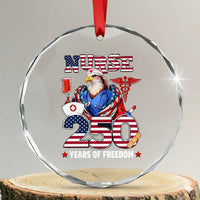 Bald Eagle Nurse 250 Years Of Freedom Crystal Glass Ornament Patriotic American Nurse Gift