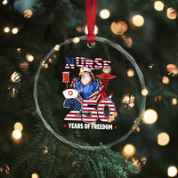 Bald Eagle Nurse 250 Years Of Freedom Crystal Glass Ornament Patriotic American Nurse Gift