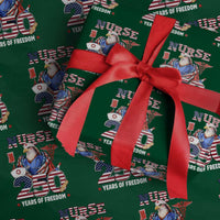 Bald Eagle Nurse 250 Years Of Freedom Wrapping Paper Roll Patriotic American Nurse Gift