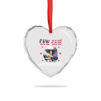 Bald Eagle Patriotic Heart Crystal Glass Ornament Caw Caw Motherfucker American Flag - Wonder Print Shop