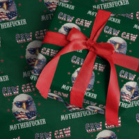Bald Eagle Patriotic Wrapping Paper Roll Caw Caw Motherfucker American Flag - Wonder Print Shop