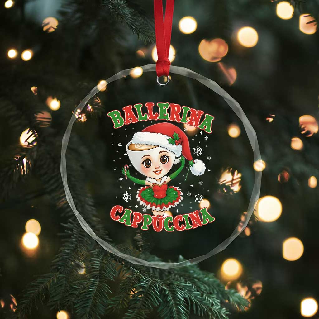 Ballerina Cappuccina Crystal Glass Ornament Funny Italian Brainrot Meme Christmas Gift - Wonder Print Shop