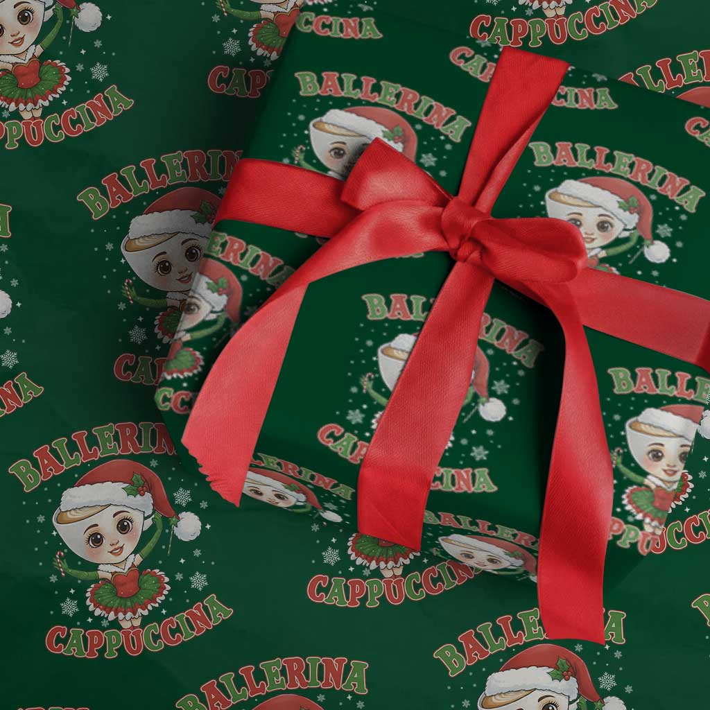 Ballerina Cappuccina Wrapping Paper Roll Funny Italian Brainrot Meme Christmas Gift - Wonder Print Shop