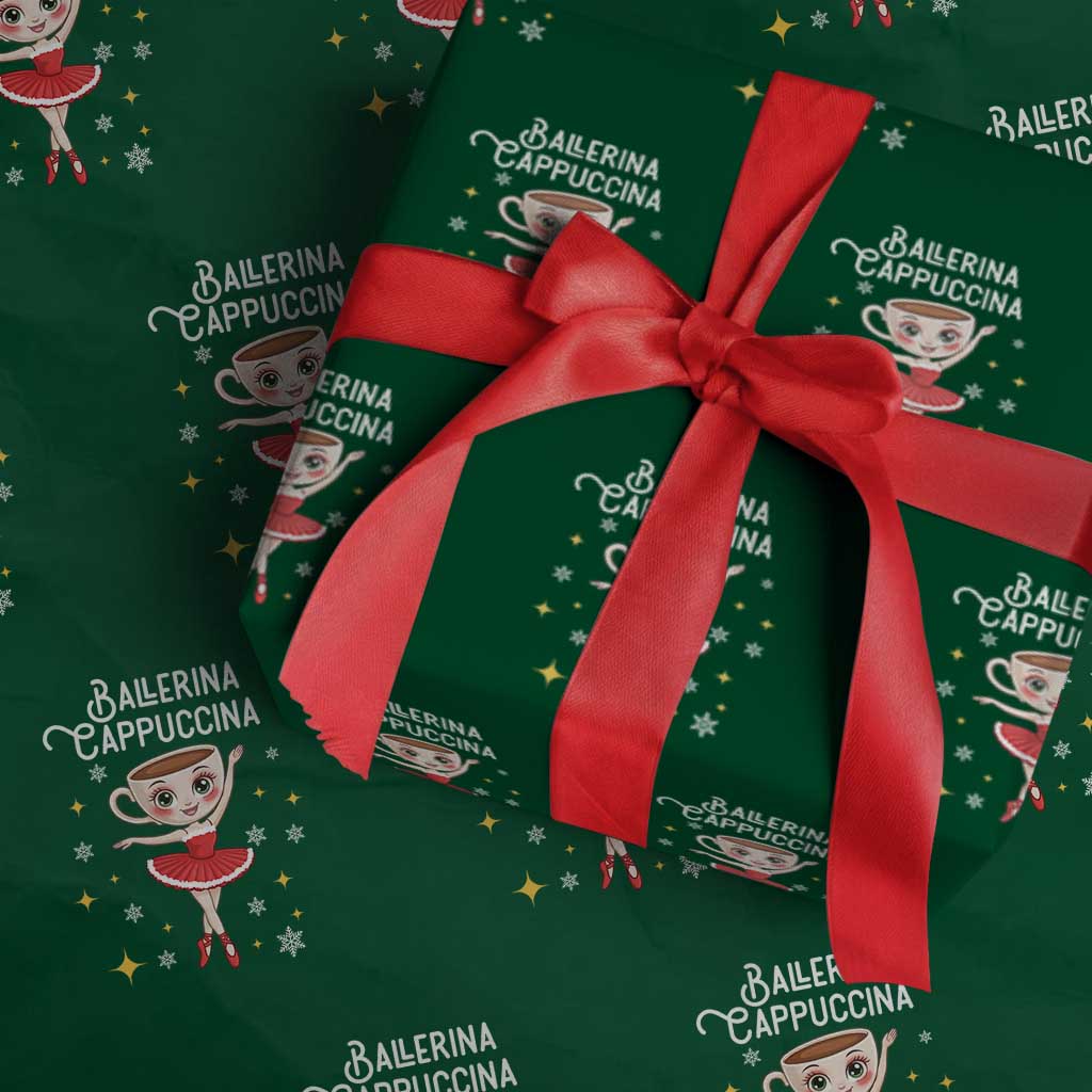Ballerina Cappuccina Xmas Wrapping Paper Roll Italian Brainrot Meme - Wonder Print Shop