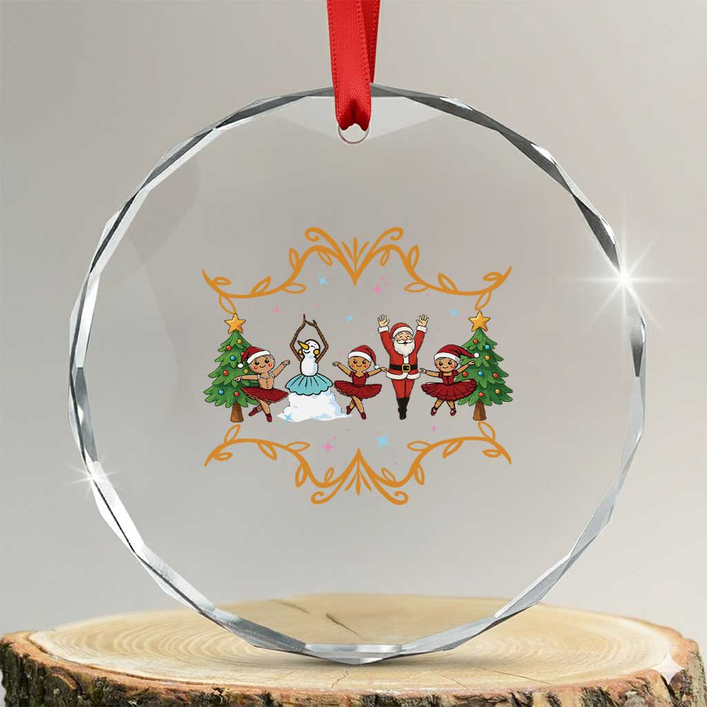 Ballet Lover Xmas Crystal Glass Ornament Funny Gingerbread Santa Snowman Dance TS12