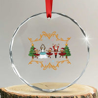 Ballet Lover Xmas Crystal Glass Ornament Funny Gingerbread Santa Snowman Dance TS12
