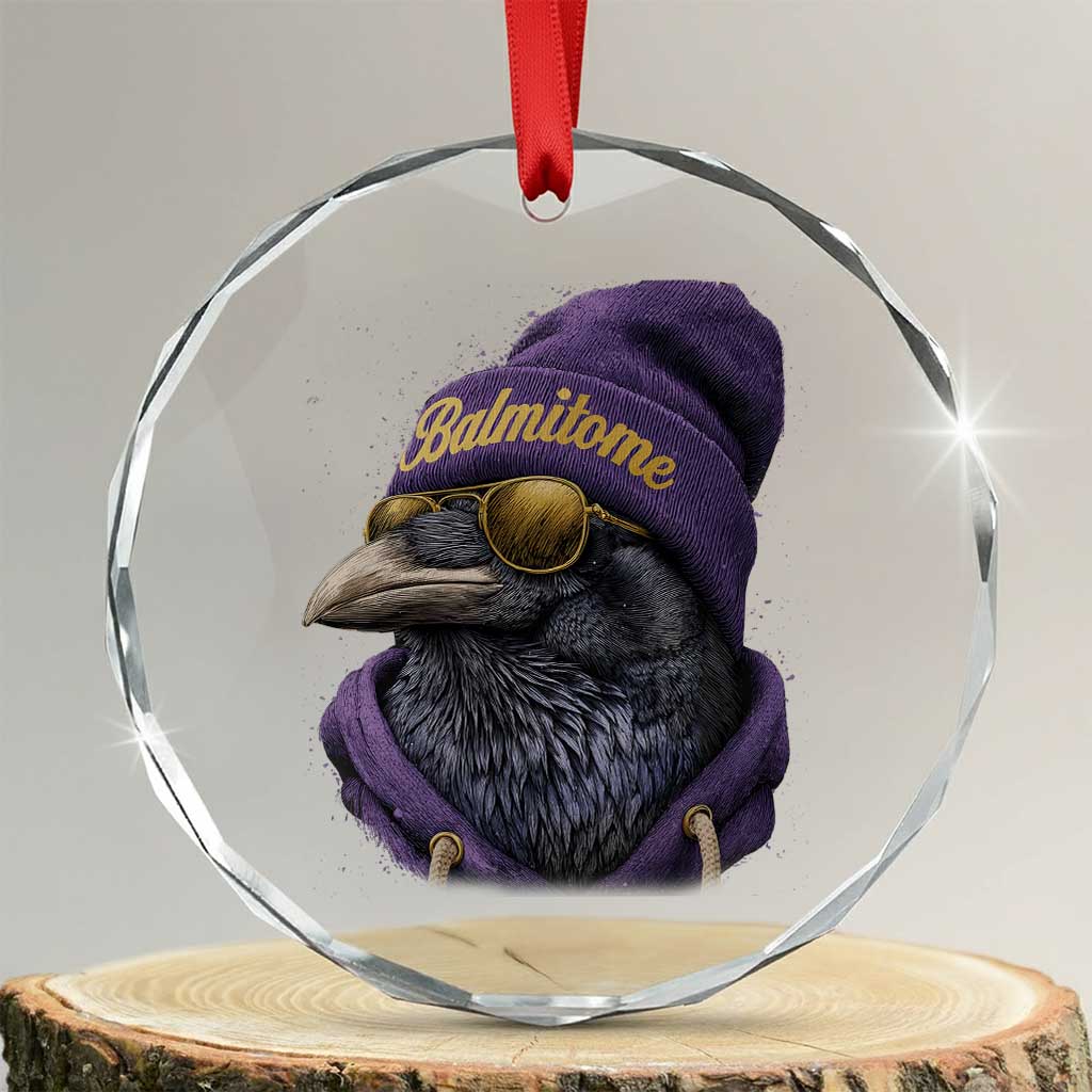 Baltimore Crystal Glass Ornament Vintage Maryland Edgar Allan Poe Raven Game Day - Wonder Print Shop