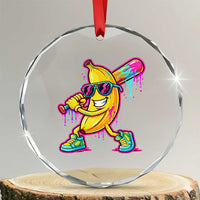 Banana Baseball Drip Crystal Glass Ornament Funny Baseball Drip Ice Cream Kids Youth Boys