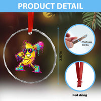 Banana Baseball Drip Crystal Glass Ornament Funny Baseball Drip Ice Cream Kids Youth Boys