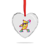 Banana Baseball Drip Heart Crystal Glass Ornament Funny Baseball Drip Ice Cream Kids Youth Boys