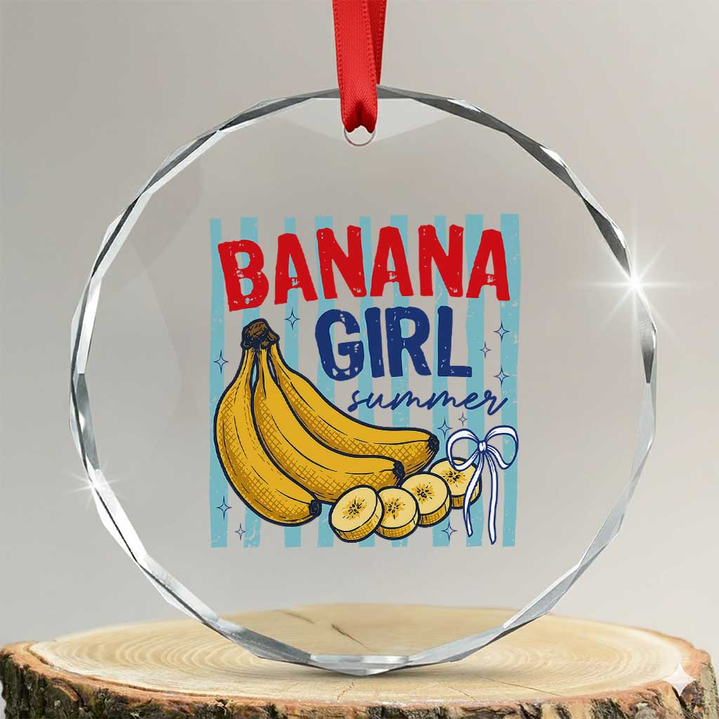 Banana Girl Summer Crystal Glass Ornament Summer Fruit Beach Vacation