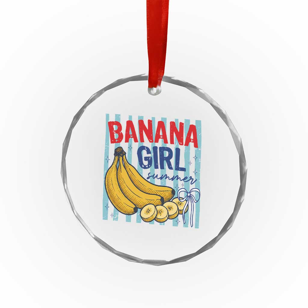 Banana Girl Summer Crystal Glass Ornament Summer Fruit Beach Vacation