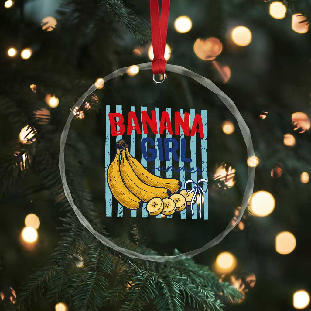 Banana Girl Summer Crystal Glass Ornament Summer Fruit Beach Vacation